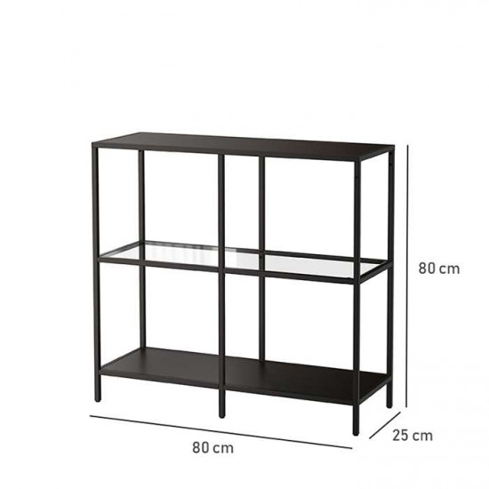 SIMP Four-Grid Metal Shelf W80xW120, Black SIMP Four-Grid Metal Shelf W80xW120, Black